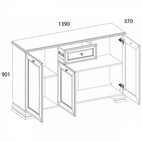 Комод 3D1S TIFFANY Белый