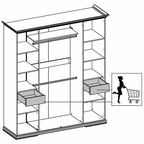 Шкаф SEVILLA 4DG/100-100Z Белый