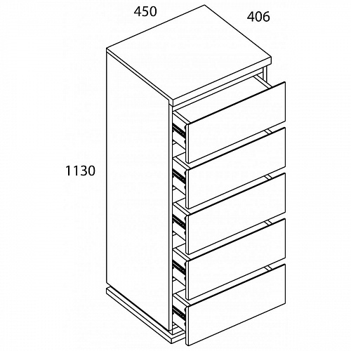 Комод LIMA 5S Персидский жемчуг/Мадура