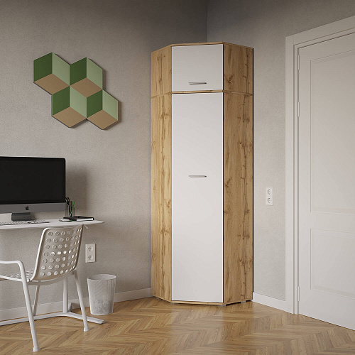 Антресоль угловая НК FUN Дуб вотан/Белый