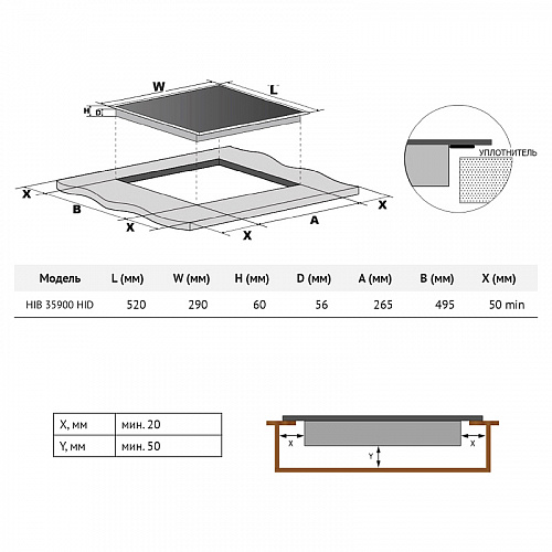 Встраиваемая варочная панель KORTING HIB 35900 HID