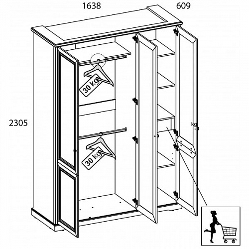 Шкаф TOSCANA NEW 3DG Z Персидский жемчуг/Каньон
