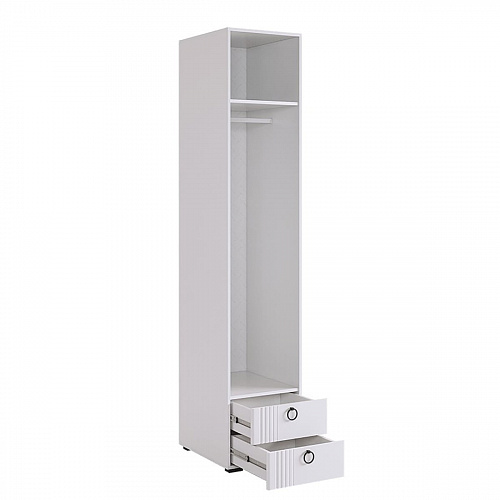 Шкаф однодверный Ева 101.01 белое дерево/белый матовый