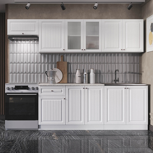 Кухня Хозяюшка 2,6 Акация Белая