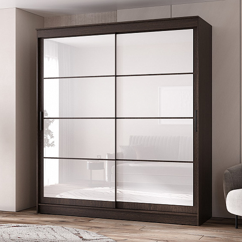 Шкаф-купе ГРАНД 1 2,0 Венге/Лакобель белый