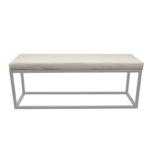 Банкетка Тайм белый муар/Катания Айвори