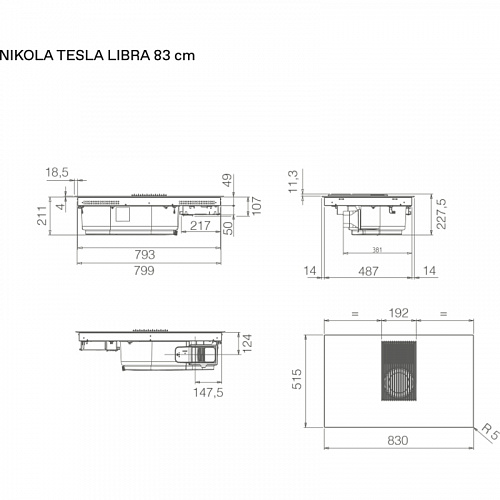 Варочная панель с вытяжкой ELICA NIKOLATESLA LIBRA EVO WH/A/83-PRF0196339
