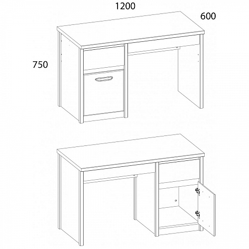 Набор детской мебели JAZZ №2 Каштан найроби/Оникс