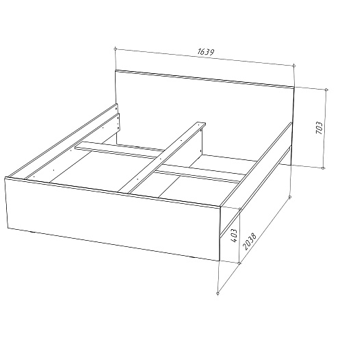 Кровать НК STERN 1600х2000 Дуб сонома