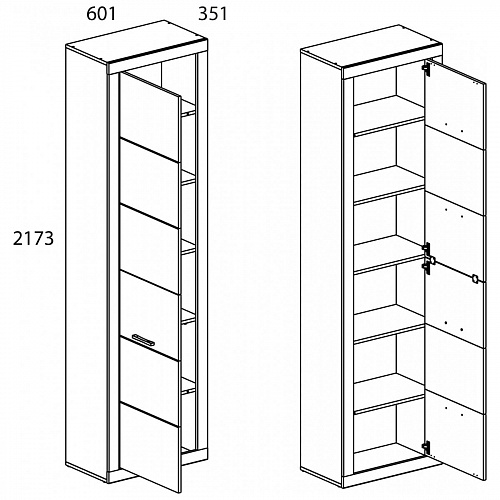 Шкаф 1DM OSKAR дуб Санремо