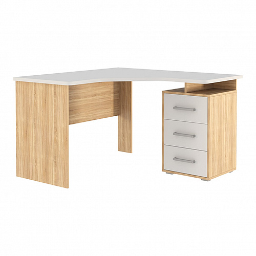 Стол компьютерный Лайт К4 дуб сонома/белый