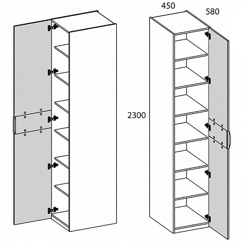Шкаф SIMPLE 1DG Белый/Монтн/Джелато