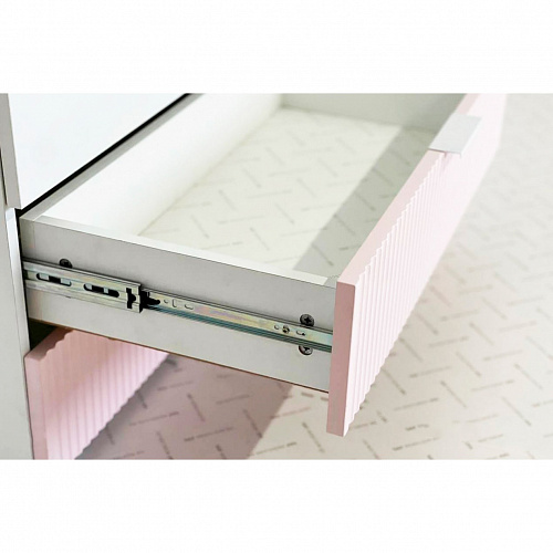 Шкаф двухдверный Зефир 108.01 белое дерево/пудра розовая (эмаль)