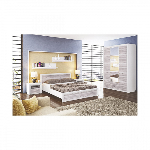 Кровать OLIVIA 180 Вудлайн крем/дуб анкона