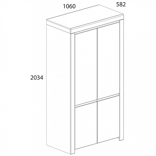 Шкаф TAURUS 2DG Белый/Дуб вотан
