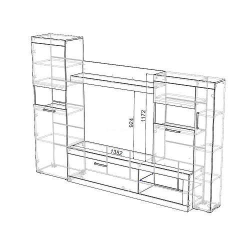 Гостиная Бастон Дуб делано/Белый гладкий