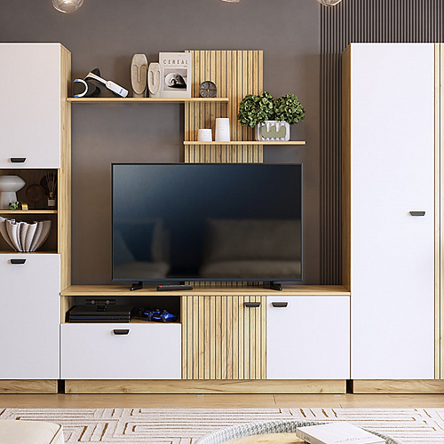 Гостиная Моди К2 дуб крафт золотой/белое дерево