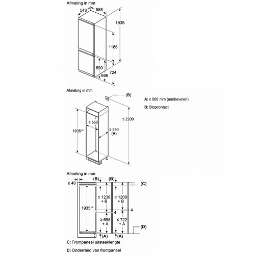 Встраиваемый холодильник BOSCH KIN96SFD0