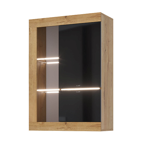 Гостиная ПРАГА №5 Дуб вотан/Черный глянец