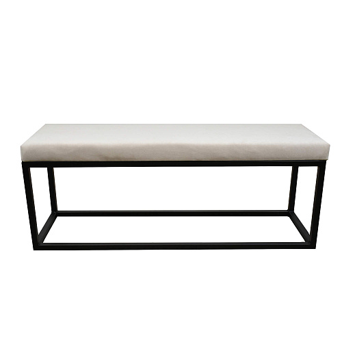 Банкетка Тайм черный муар/Катания Айвори