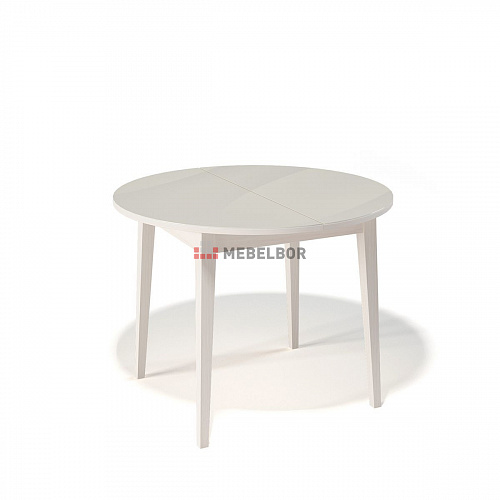 Стол обеденный Kenner 1000 М крем/стекло крем глянец