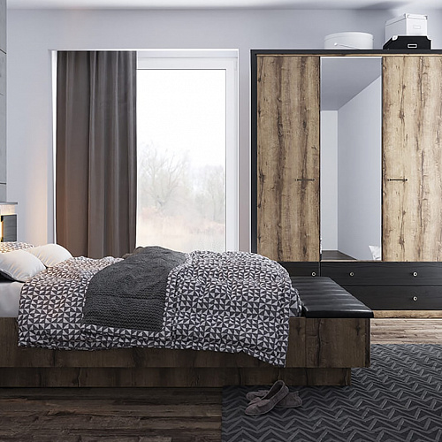 Спальный гарнитур JAGGER Дуб монастырский/Черный