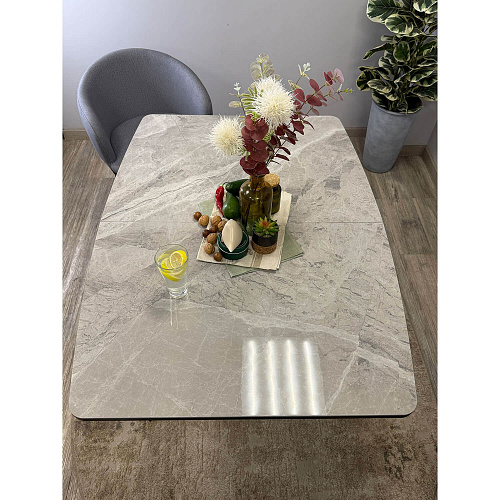 Стол обеденный Kenner BR1200 черный/керамика ITALIAN MIDDLE GRAY