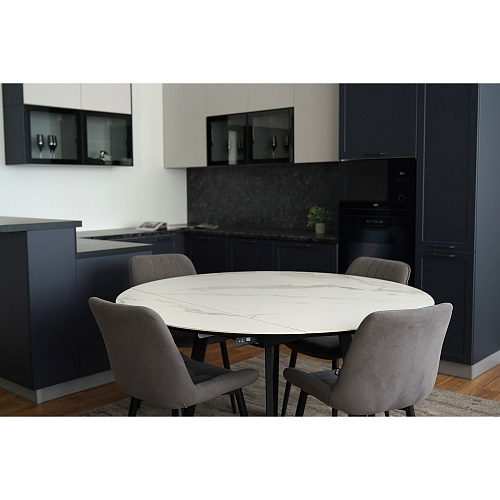 Стол обеденный керамический Раунд Белый