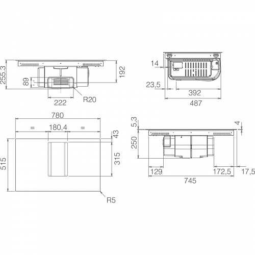 Варочная панель с вытяжкой ELICA NIKOLATESLA ALPHA B BL/A/78-PRF0193270