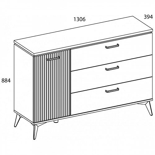 Комод VINATI 1D3S ПЕРСИДСКИЙ ЖЕМЧУГ/АМАРОК