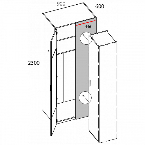 Шкаф MODERN 2DG/K90 Z Персидский жемчуг