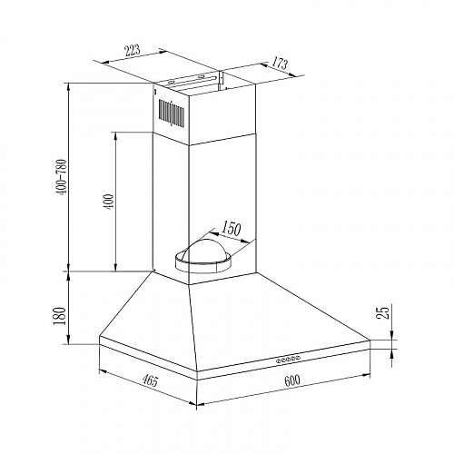Купольная вытяжка Evelux Favorite 60 W