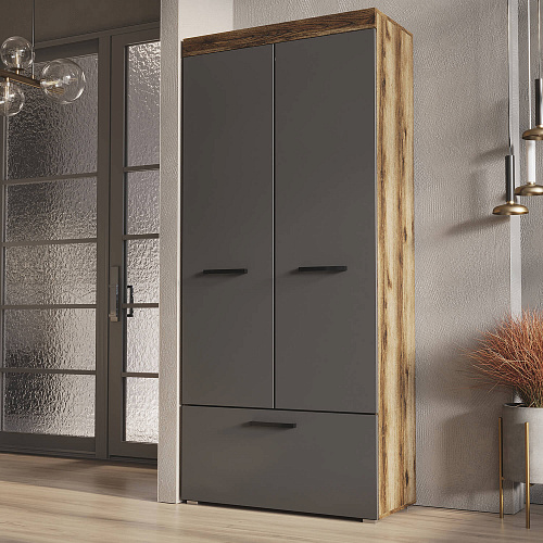 Шкаф Бастон Дуб Делано/Графит