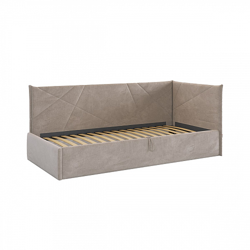 Кровать с подъемным механизмом Квест (Тахта) 90х200 латте (велюр)