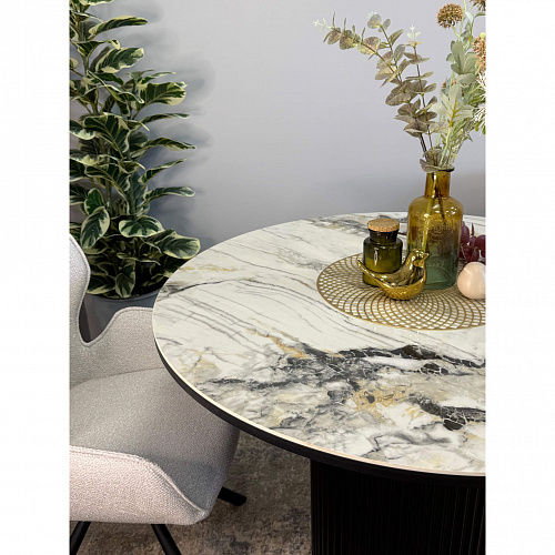 Стол обеденный Kenner LD1000 черный/керамика гранит арктический глянец