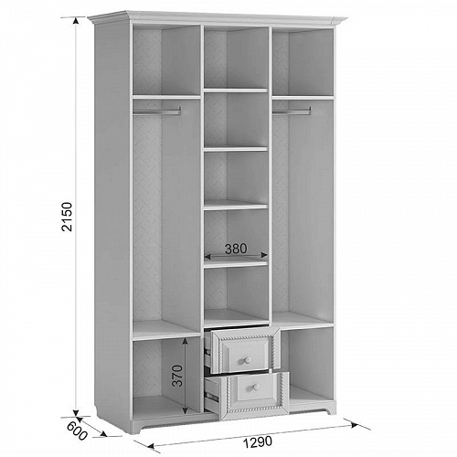Шкаф 3-створчатый Белла белый/джелато софт