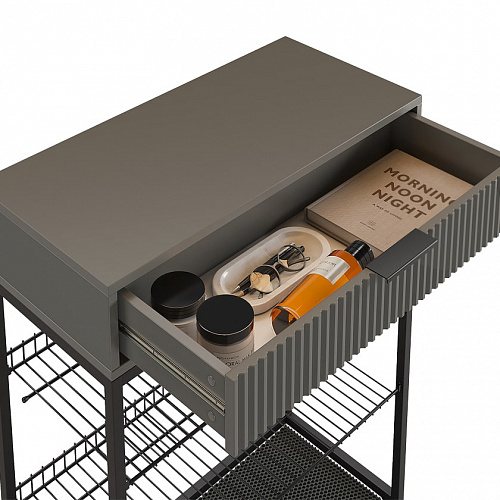 Обувница Вельвет графит/черный муар