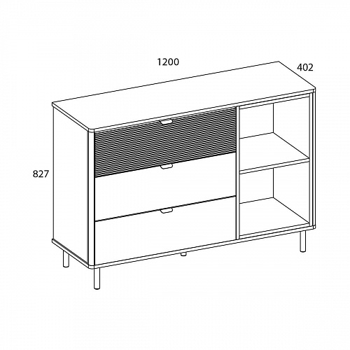 Комод SIMPLE 3S2N Белый/Монте/Джелато
