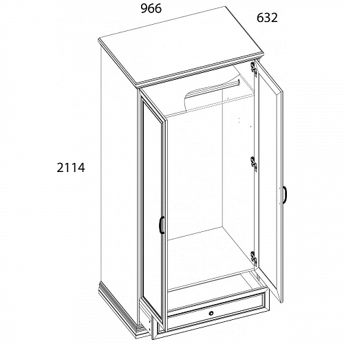 Шкаф VALENCIA 2DG1S Серый