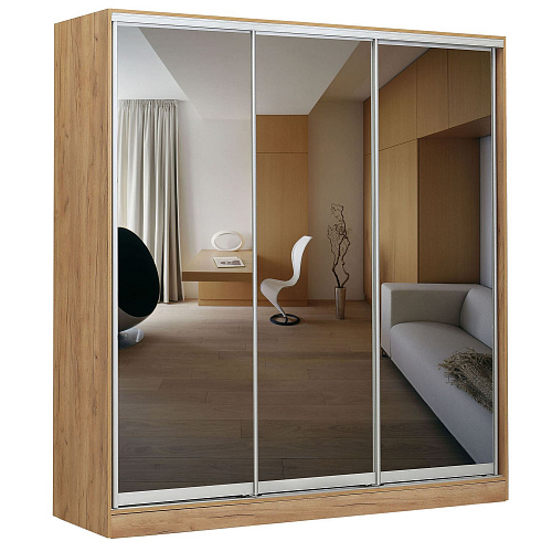 Шкаф-купе 3-х дверный 2020х590 ВАРИАНТ 5 Дуб крафт золотой