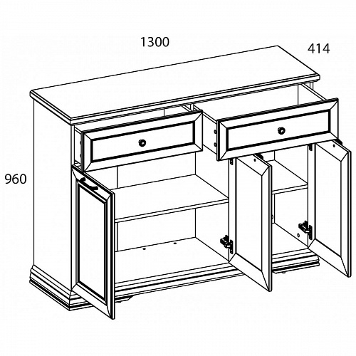 Комод 3D2S SEVILLA Белый