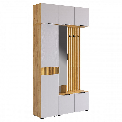 Прихожая Бери К2 дуб крафт золотой/белое дерево