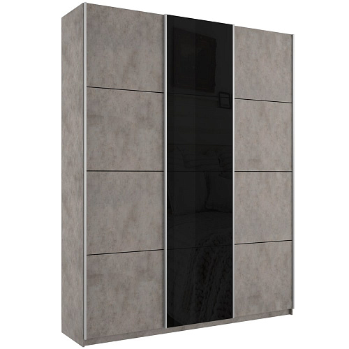 Шкаф-купе 3-х дверный Прайм Элемент ЛДСП/Черное стекло 2300х1800х570 мм