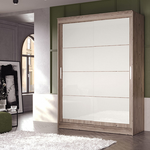 Шкаф-купе ГРАНД 1 1,6 Дуб горный/Лакобель белый