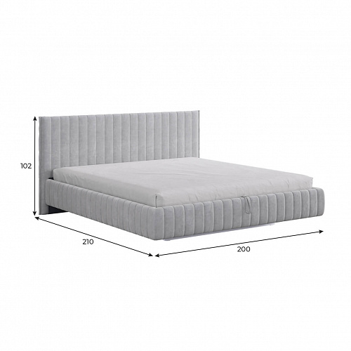 Кровать с подъемным механизмом Твикс 180х200 латте (велюр)