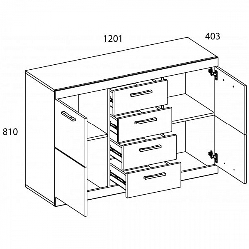 Комод 2D4S OSKAR дуб Санремо