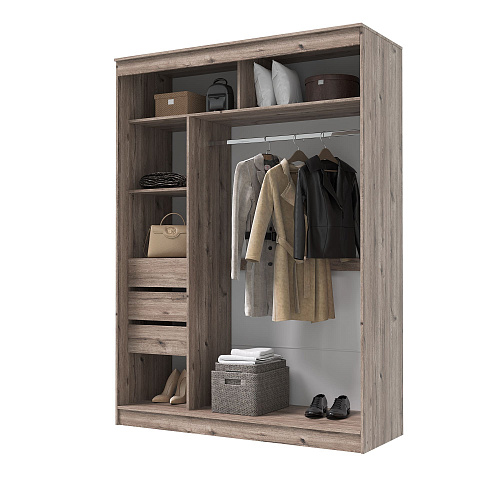 Шкаф-купе ГРАНД 1 1,6 Дуб горный/Дуб горный ЛДСП