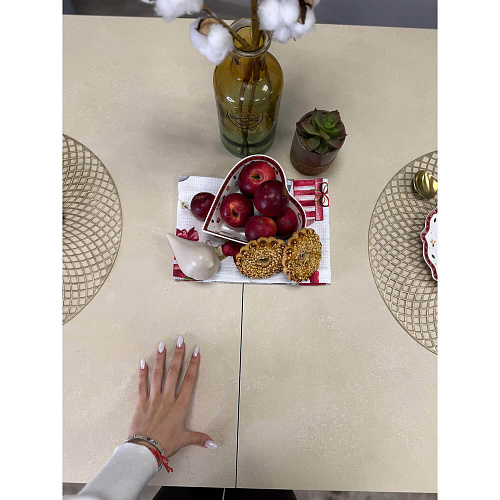 Стол обеденный Kenner AK1200 черный/керамика OKARA LIGHT YELLOW