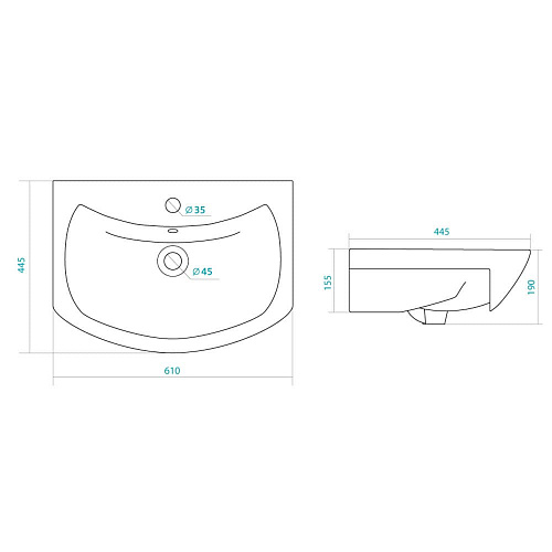 Тумба под раковину Wing 600-2-0 с умывальником