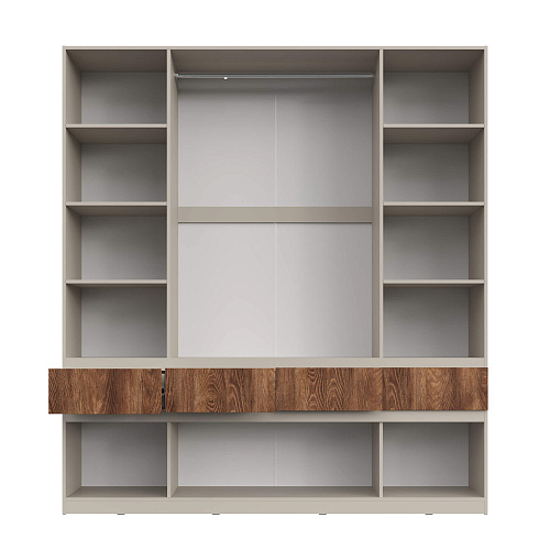 Шкаф НК PIANO 4-х створчатый Кашемир/Каштан